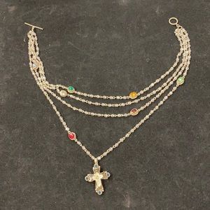 VSA artisan crafted necklace/clear faceted beads.